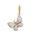 Подвеска из золочёного серебра с фианитами - Бабочка