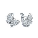 Серьги детские из серебра с фианитами родированные - Бабочки