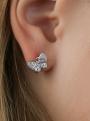 Серьги детские из серебра с фианитами родированные - Бабочки