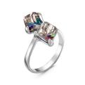 Кольцо из серебра с кристаллами Swarovski родированное