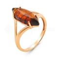 Кольцо из золочёного серебра с прес. нат. янтарём