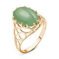 Кольцо из золочёного серебра с рек.нефритом 