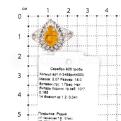 Кольцо из серебра с прес.нат.янтарём и фианитами родированное