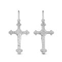 Крест из серебра родированный - 3,5 см
