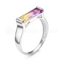 Кольцо из серебра с гт кварцем аметрин родированное