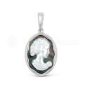 Подвеска из серебра с нат.перламутром родированная - Камея