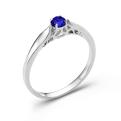 Кольцо из серебра с синт.сапфиром родированное
