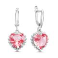 Серьги из серебра с кварцем и фианитами 