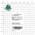 Кольцо из серебра с пл.кварцем цв.зелёный и фианитами родированное