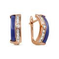 Серьги из золочёного серебра с керамикой и куб. цирконием