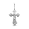 Крест из серебра родированный