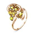 Кольцо из золочёного серебра с желтыми фианитами