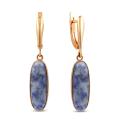 Серьги из золочёного серебра с нат.содалитом