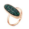 Кольцо из золочёного серебра с нат.цоизитом