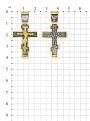 Крест из золочёного серебра с чернением - 4,1 см