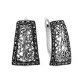 Серьги из чернёного серебра с марказитами