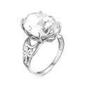 Кольцо из серебра с кристаллом Swarovski родированное