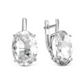 Серьги из серебра с кристаллами Swarovski родированные