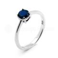 Кольцо из серебра с нат.сапфиром родированное