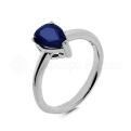 Кольцо из серебра с нат.сапфиром родированное