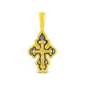 Крест из серебра с чернением и позолотой - 2,7 см