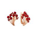 Серьги из золочёного серебра с пл. кварцем цв. гранат