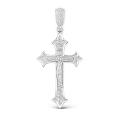 Крест из серебра родированный - 4,5 см