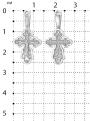 Крест из серебра родированный - 2,6 см