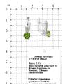 Серьги из серебра с пл.кварцем цв. хризолит и фианитами родированные