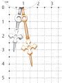 Подвеска двойная из родированного и золочёного серебра - Стрелки