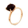 Кольцо из золочёного серебра с пл.кварцем цв.гранат