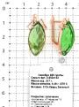 Серьги из золочёного серебра с пл.зелёным кварцем