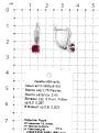 Серьги из серебра с синт.рубином и фианитами родированные 