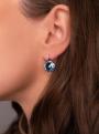 Серьги из серебра с кристаллами премиум австрия голубой родированные