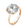 Кольцо из золочёного серебра с кристаллом Swarovski Голубая тень 