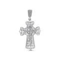 Крест из серебра родированный