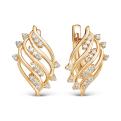 Серьги из золоченого серебра с фианитами