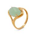 Кольцо из золочёного серебра с рек. нефритом