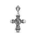 Крест из серебра с чернением и фианитами- 3,5 см