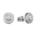 Серьги-пусеты из серебра с фианитами родированные