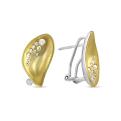 Серьги из родированного серебра с куб.цирконием и позолотой