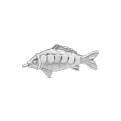 Сувенир из серебра родированный - Денежный карп 1,7 см