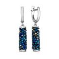 Серьги из серебра с кристаллами Swarovski родированные