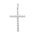 Подвеска из серебра с фианитами родированная - Крест, 5,0 см