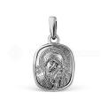 Подвеска-икона из серебра родированная - Казанская БМ