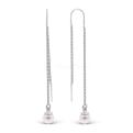 Серьги-продёвки из серебра с жемчугом Swarovski родированные