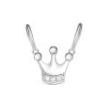 Подвеска из серебра с фианитами родированная - Корона