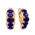 Серьги из золочёного серебра с пл. синим кварцем