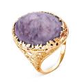 Кольцо из золочёного серебра с нат.чароитом