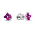 Серьги-пусеты из серебра с фианитами родированные